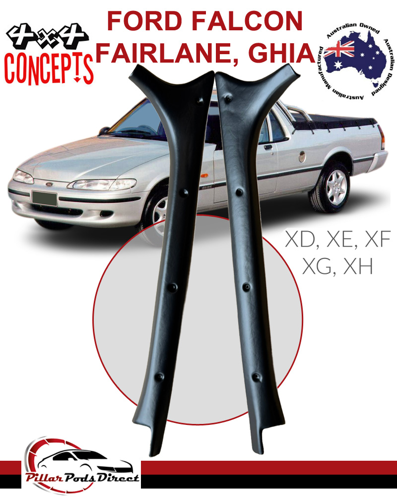 FORD FALCON FAIRLANE GHIA XD XE XF XG XH A PILLAR TRIMS BLACK