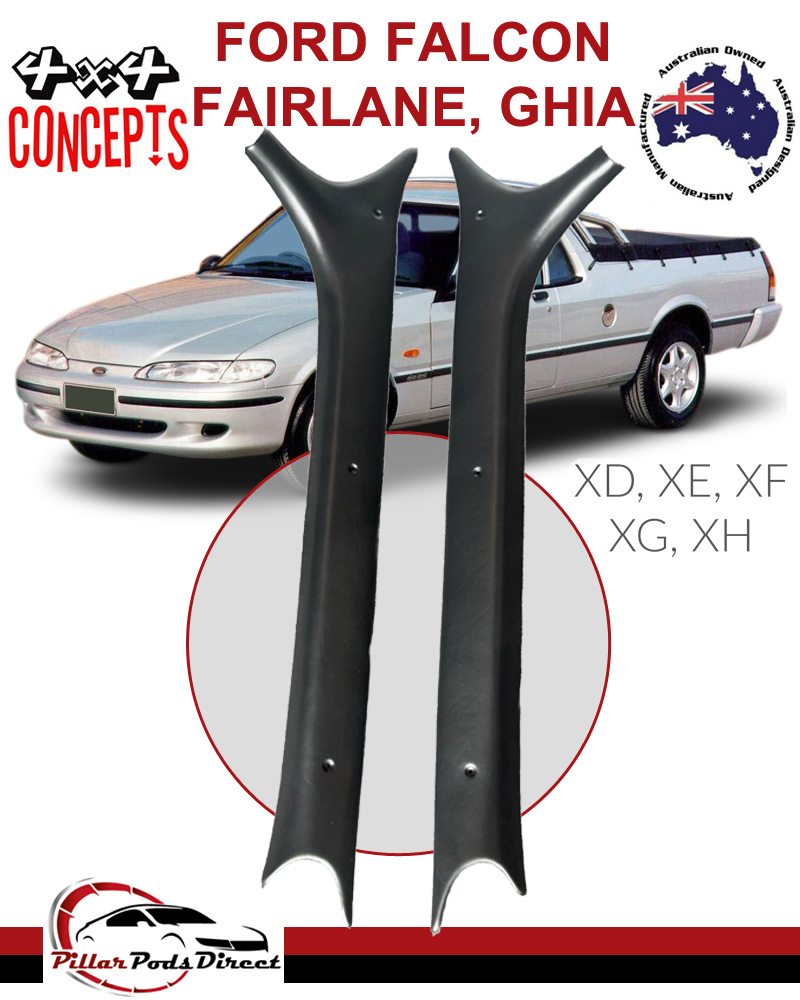 FORD FALCON FAIRLANE GHIA XD XE XF XG XH A PILLAR TRIMS BLACK