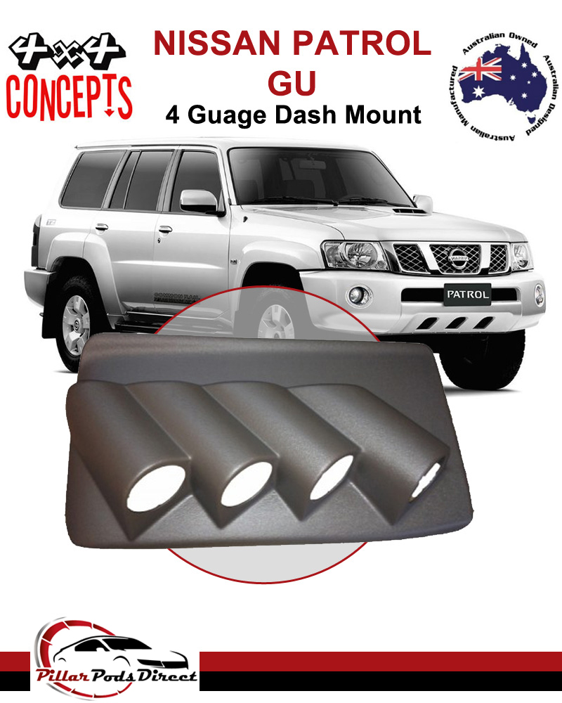 NISSAN PATROL GU DASH MOUNT 4 GAUGE BLACK