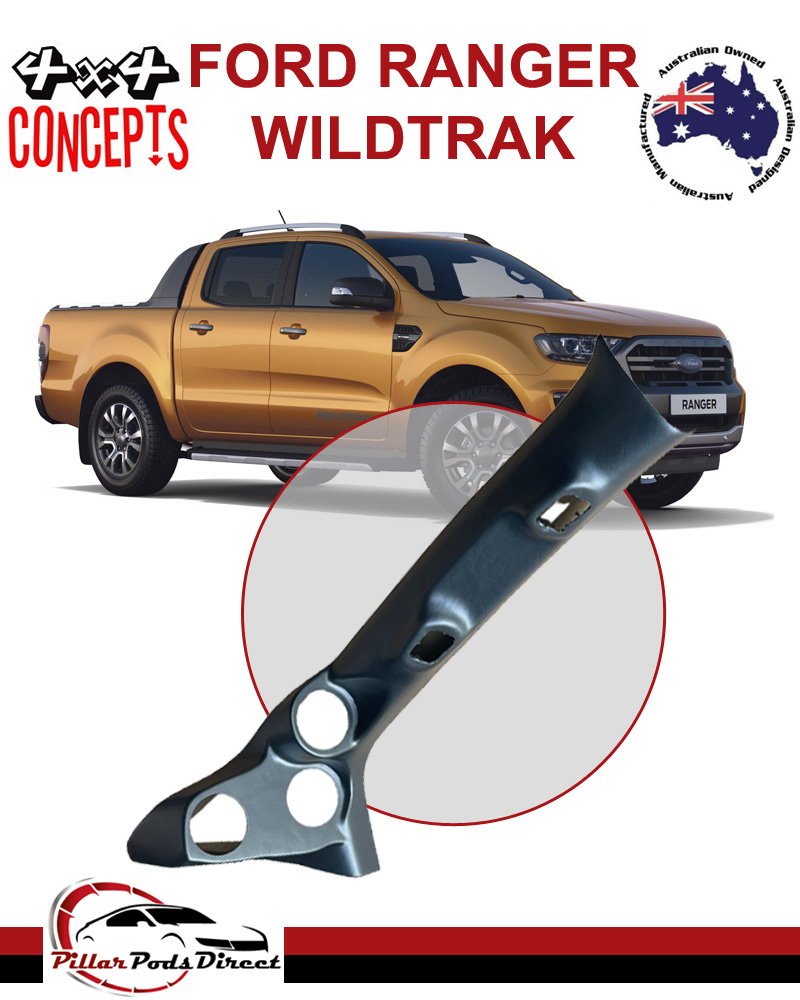 FORD RANGER WILDTRAK PX MK11 TRIPLE GAUGE 3 X 52 BLACK