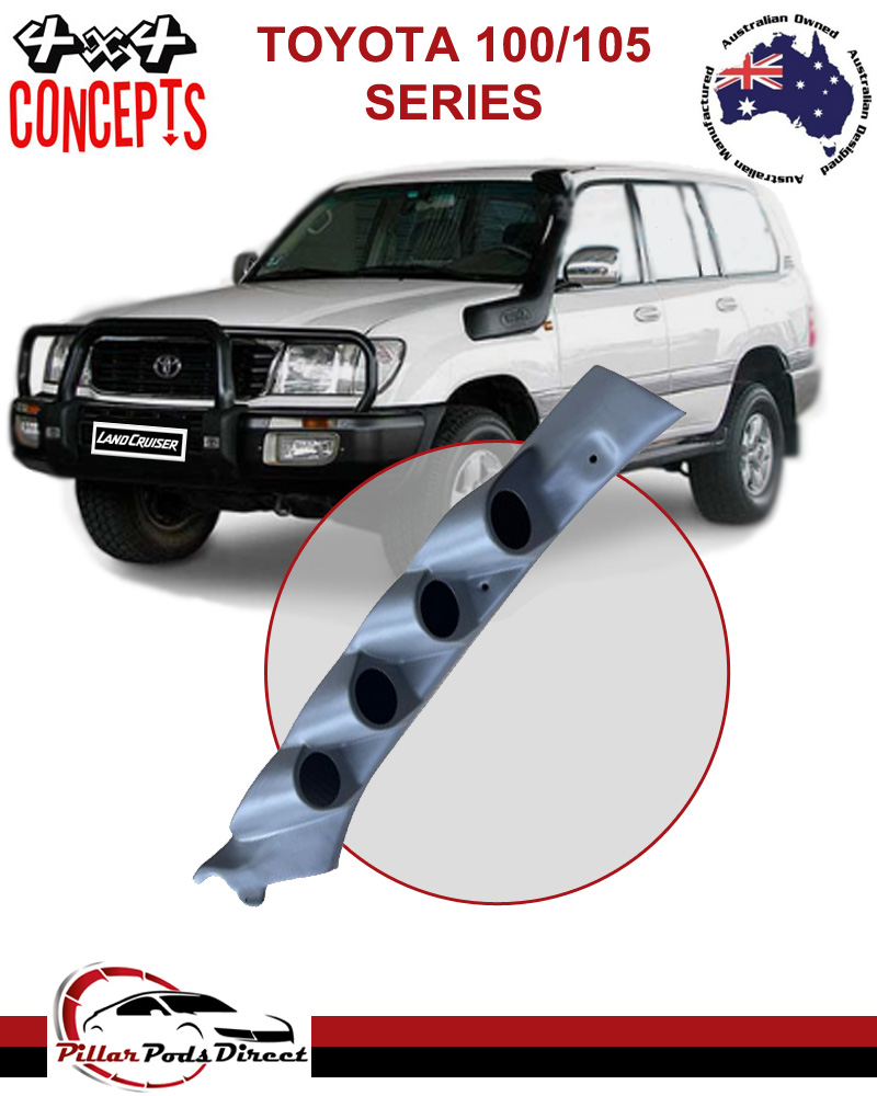 TOYOTA LANDCRUISER 100/105 PILLAR POD 4 GAUGE PAINTED GREY